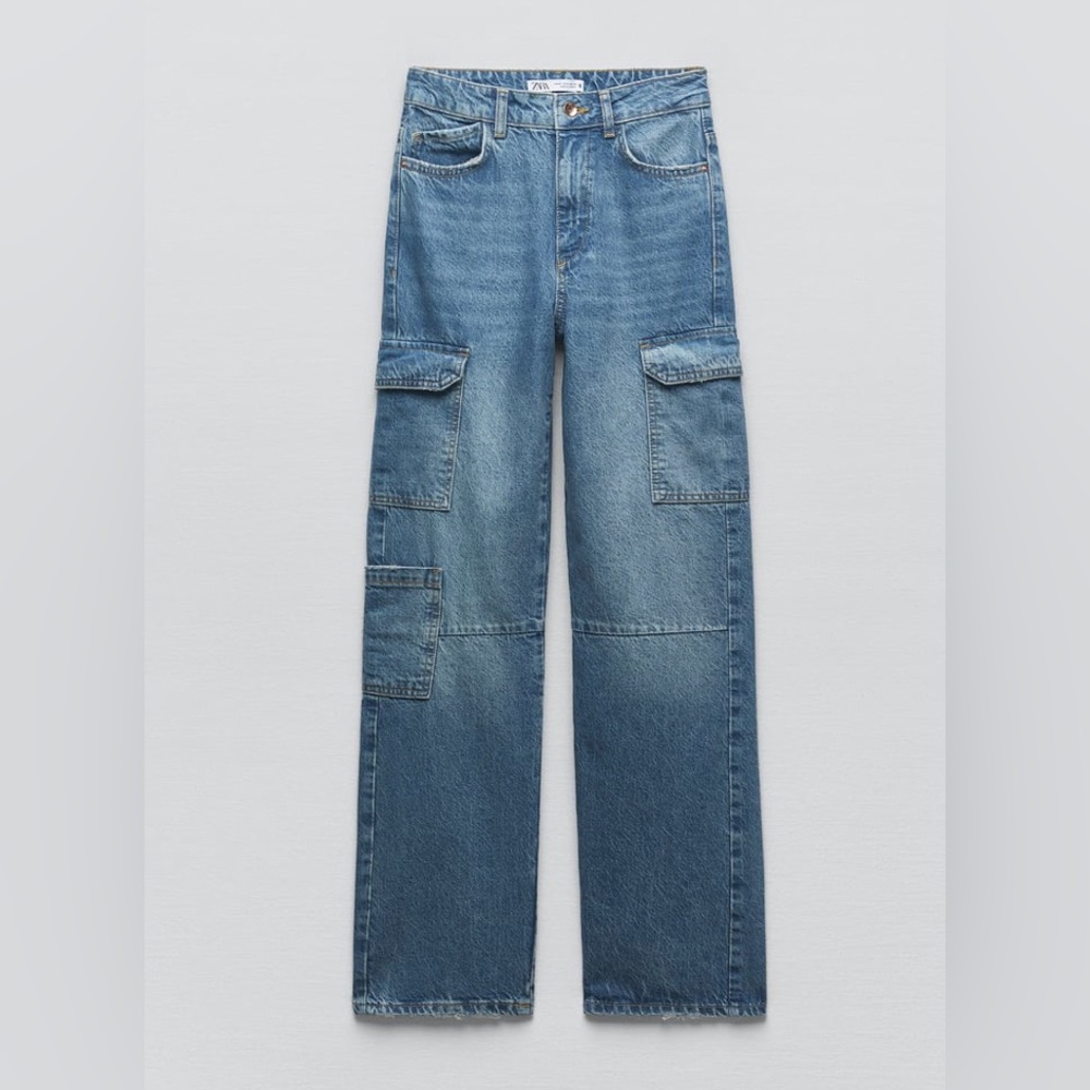 NWT: Zara high waisted cargo jeans